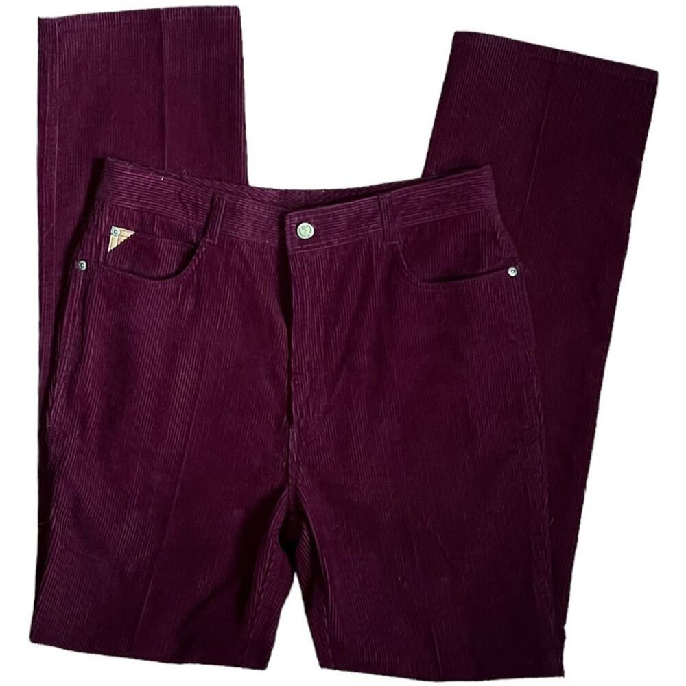 Vintage Jordache Corduroy Pants Cranberry High Rise Bootcut 32L - Picture 17 of 17